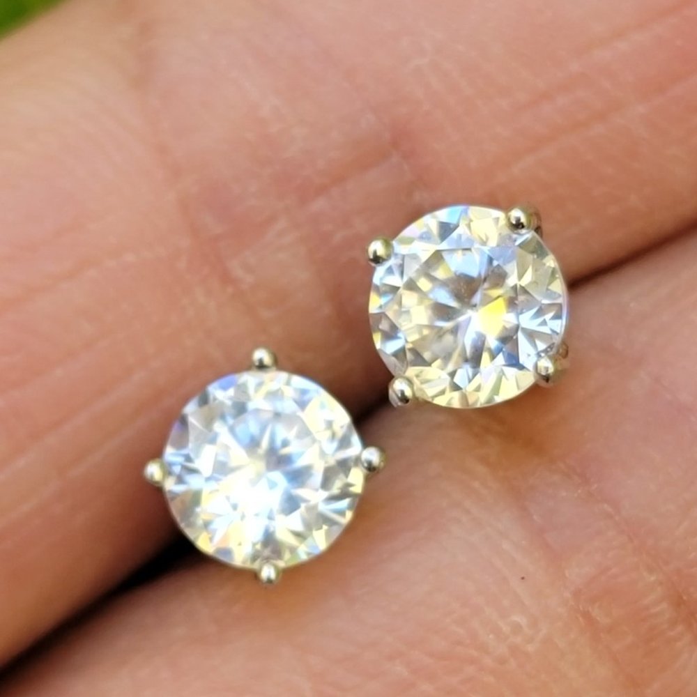 Solitaire Cz Diamond Solid 925 Sterling Silver St… - image 3